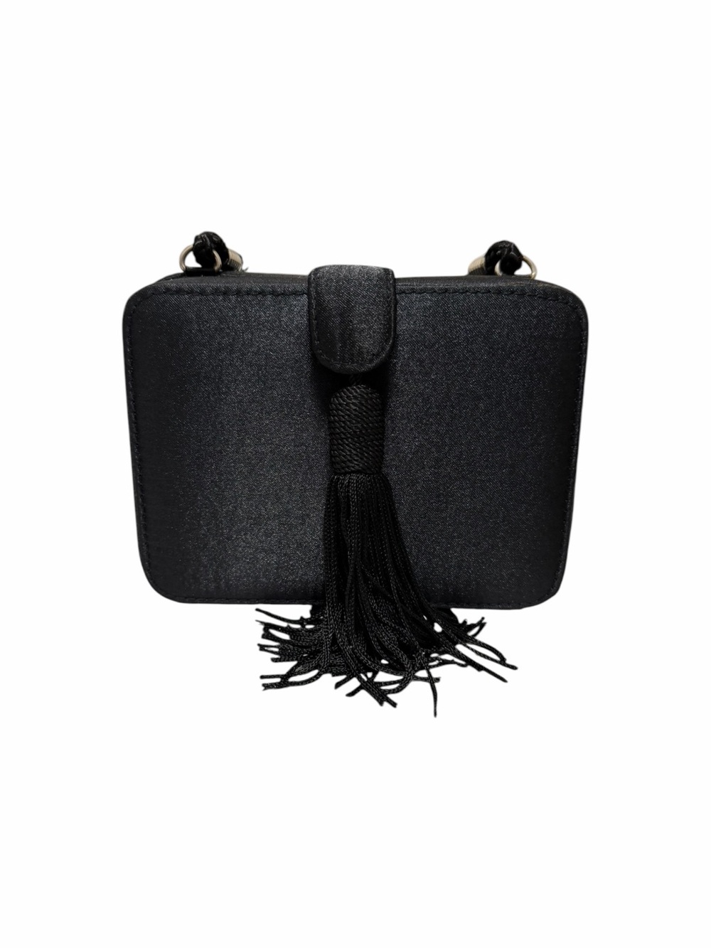 Jessica McClintock Solid Black Satin Evening Bag